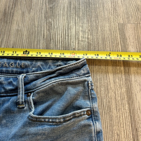 American Eagle Outfitters Next Level Airflex Distressed 9” Blue Jean Shorts - Picture 6 of 8